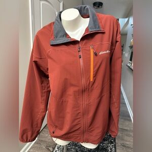 EDDIE BAUER Size Medium First Ascent Mens Full Zip Softshell Stretch Jacket Rust